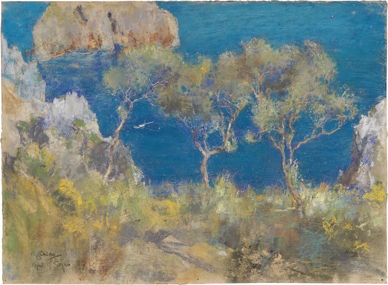Giuseppe Casciaro - Ulivi sul Mare a Capri