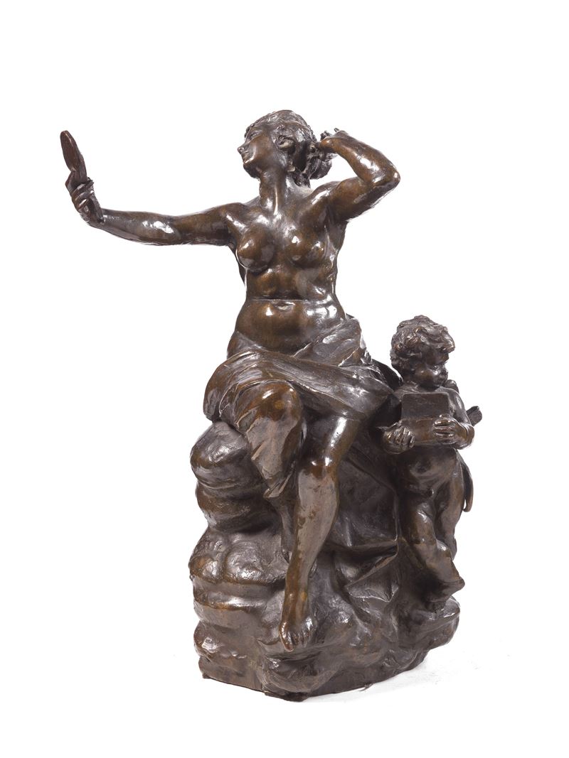 Augusto Rivalta - Venere che Si Specchia con Amorino