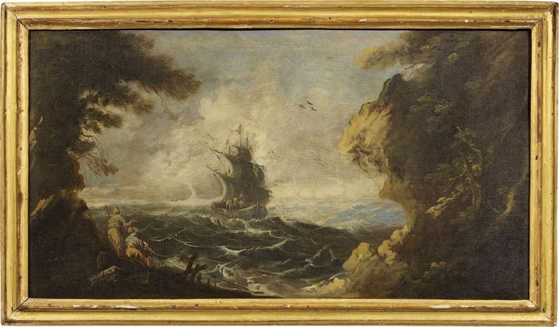 Veduta marina con vascello