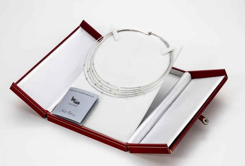 Collana Girocollo in Oro Bianco e Diamanti