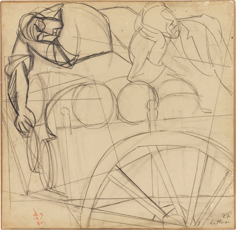 Renato Guttuso - Carrettieri Addormentati