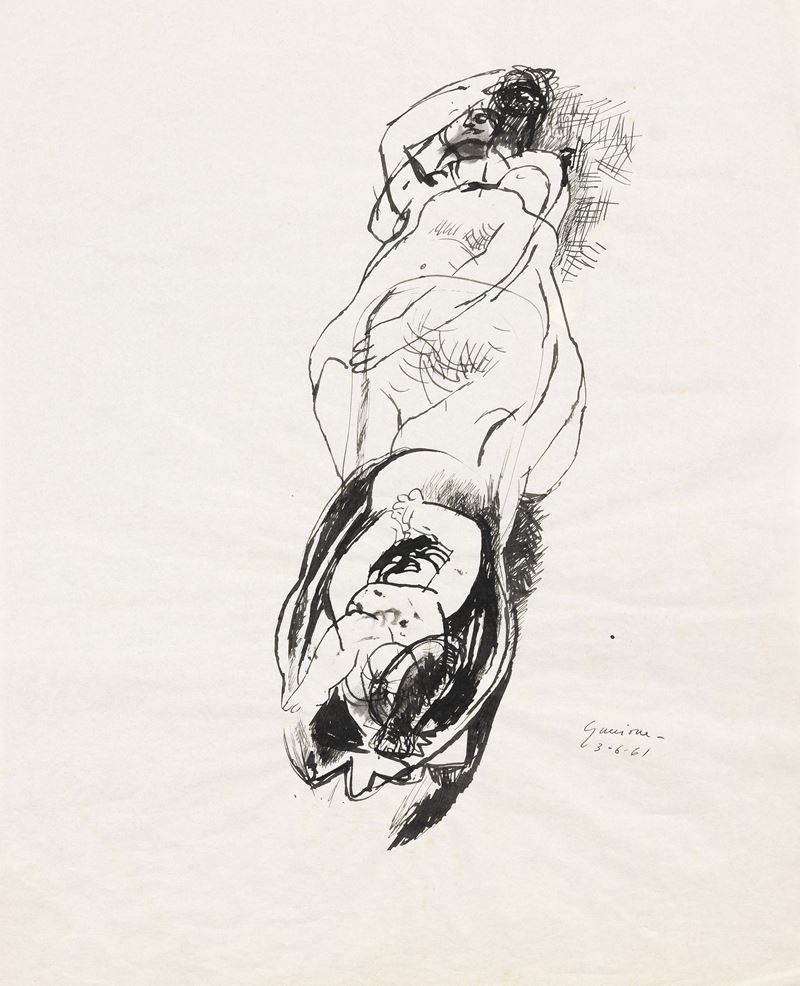 Piero Guccione - Studio di Figura Sdraiata