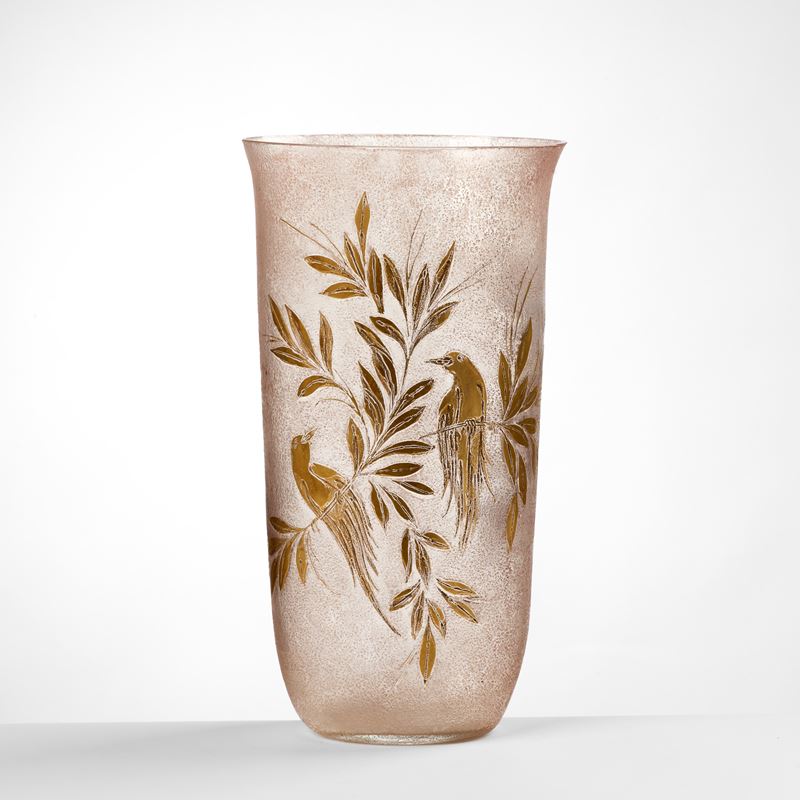 Vaso in Vetro con Dorature