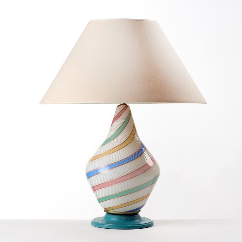Lampada in Vetro Dipinto
