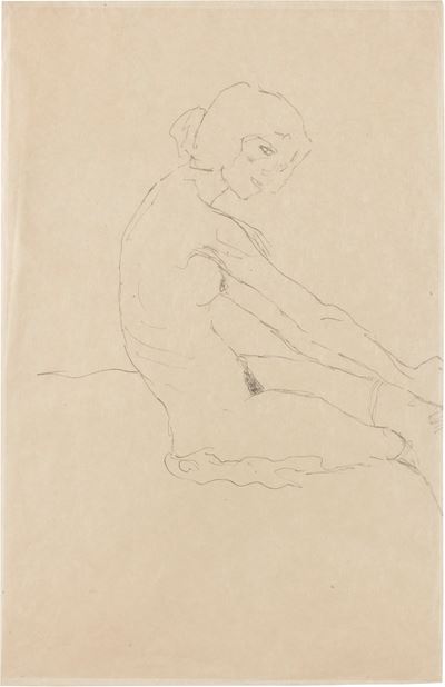 Nudo Femminile, Seduto a Destra