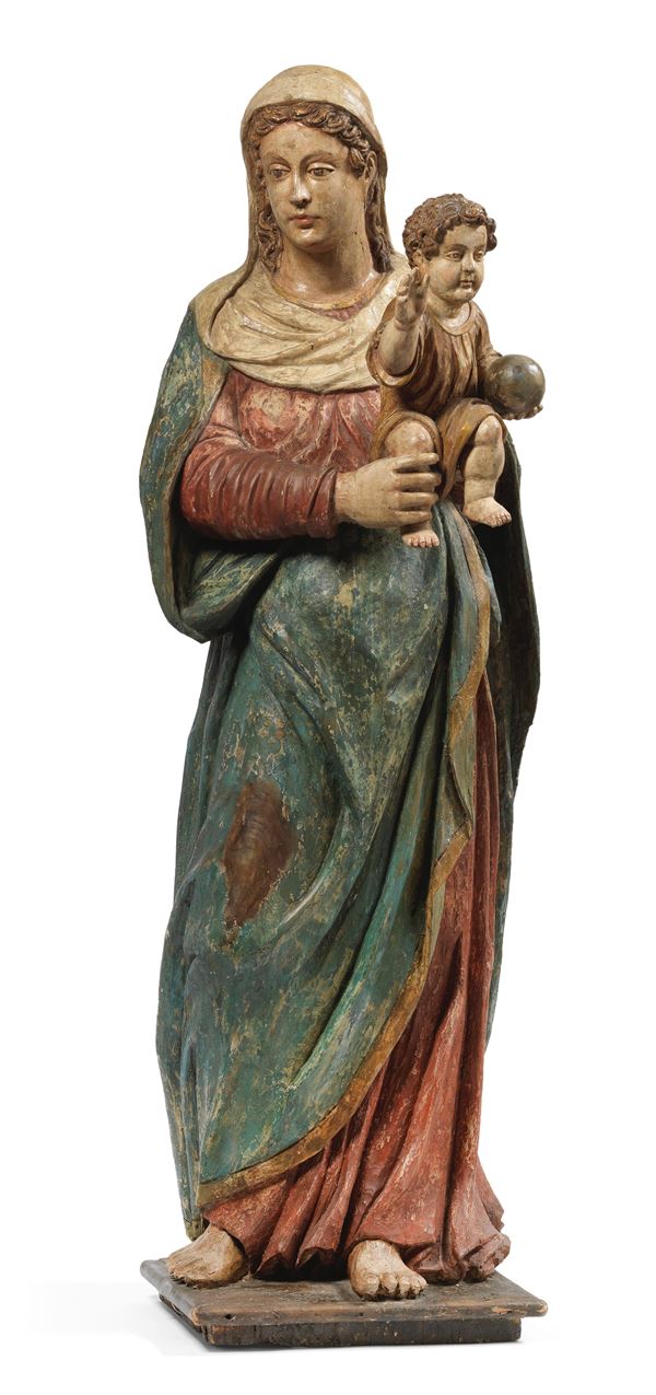 Scuola marchigiana del XVI secolo - Madonna col Bambino (Salvator Mundi)