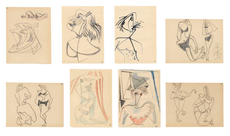 Enrico Prampolini - Otto Disegni da «i Taccuini Capresi»