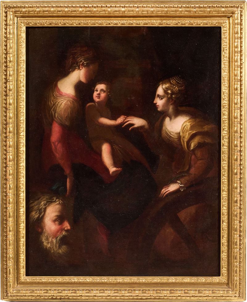 Scuola del Parmigianino del XVI Secolo - Nozze Mistiche di Santa Caterina