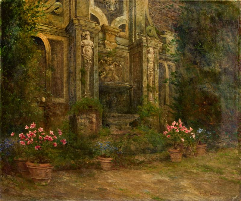 Adolfo Tommasi - La Fontana nel Giardino di Villa Oliva Buonvisi a Lucca