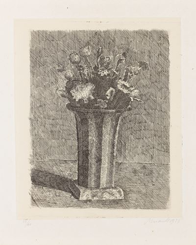 Vaso a Strisce con Fiori