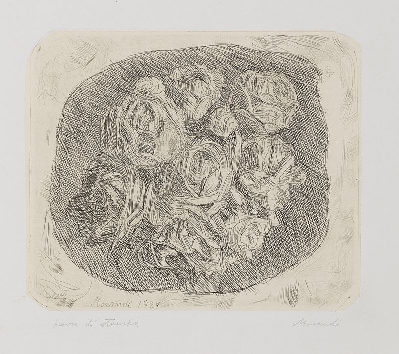 Giorgio Morandi - Natura Morta con Rose Bianche