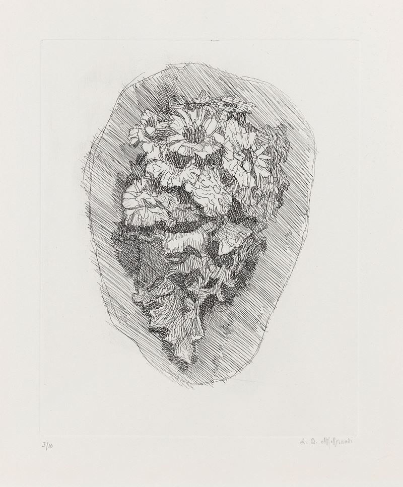 Giorgio Morandi - Fiori in un Cornetto Inscritto in un Ovoide
