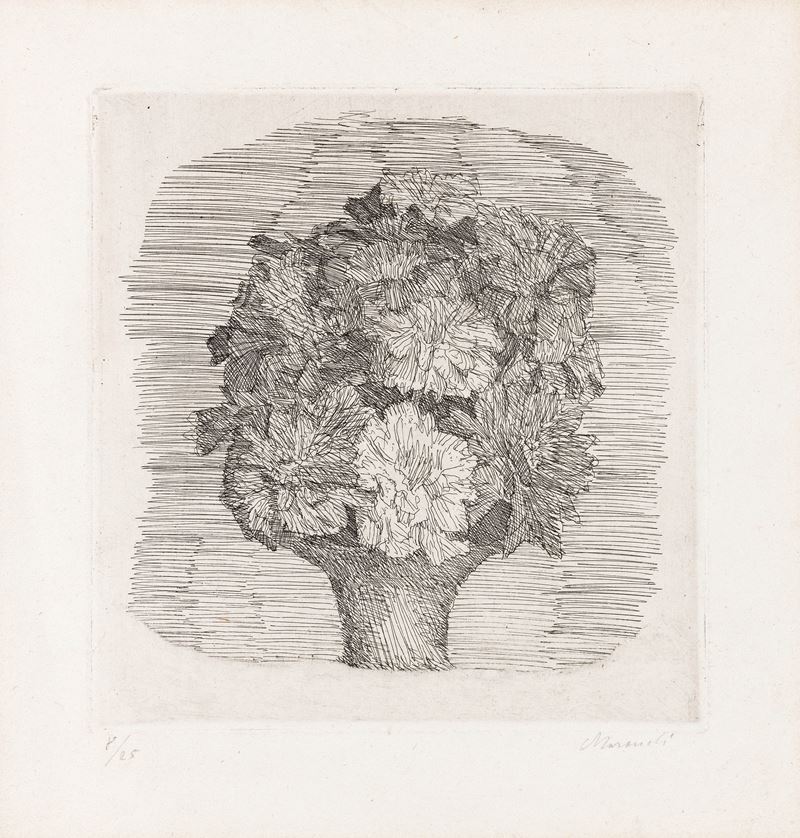Giorgio Morandi - Zinnie in un Vaso