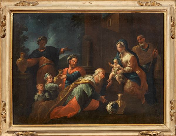 Scuola romana del XVIII secolo - Adorazione dei Magi