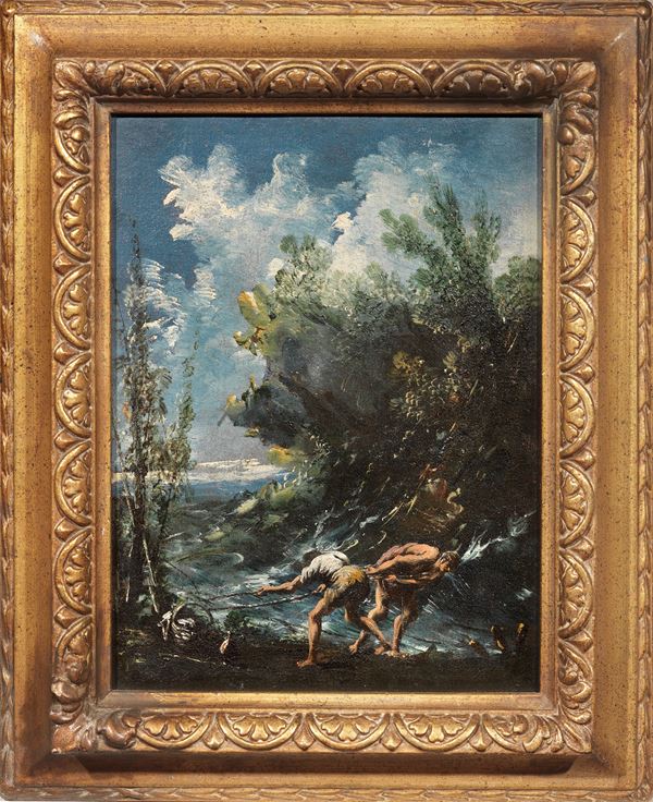 Scuola genovese fine XVII secolo - Pescatori