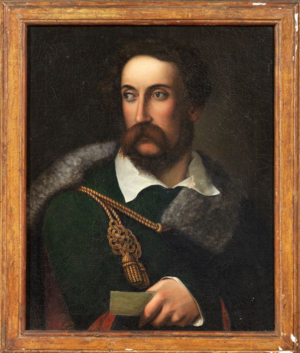 Scuola italiana del XIX secolo : Ritratto di ufficiale  - Olio su tela - Auction Important Old Masters Paintings - Casa d'aste Farsettiarte