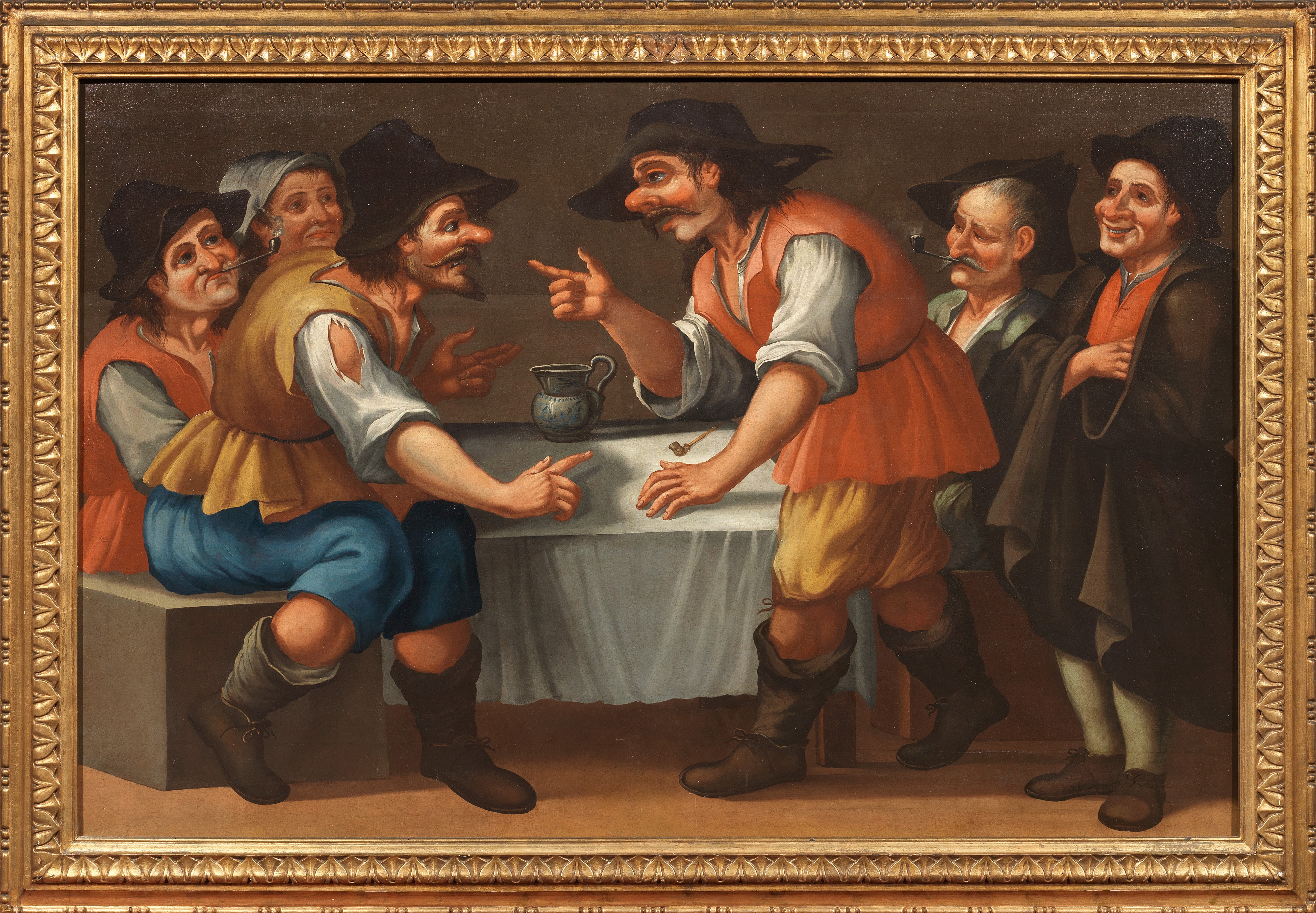 Due opere raffiguranti «Scena di osteria con figure grottesche»