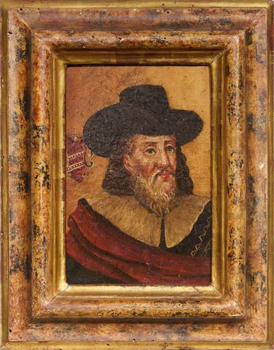 Ritratto di Cavaliere con Cappello e Stemma Nobiliare