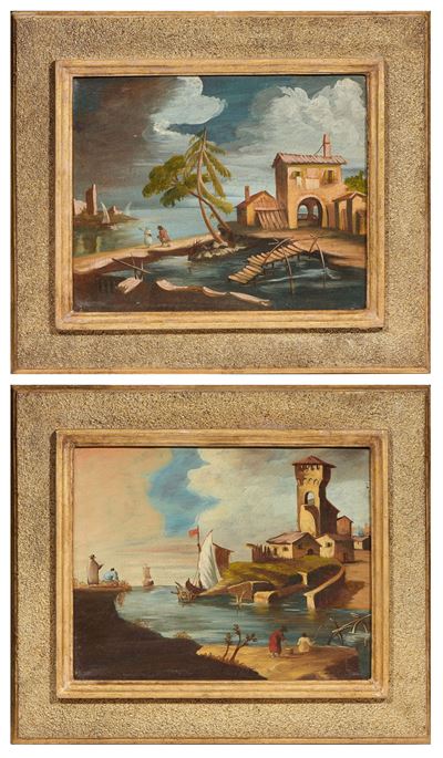 «paesaggio Marino con Alberi e Figure» e «paesaggio Marino con Torre e Velieri»