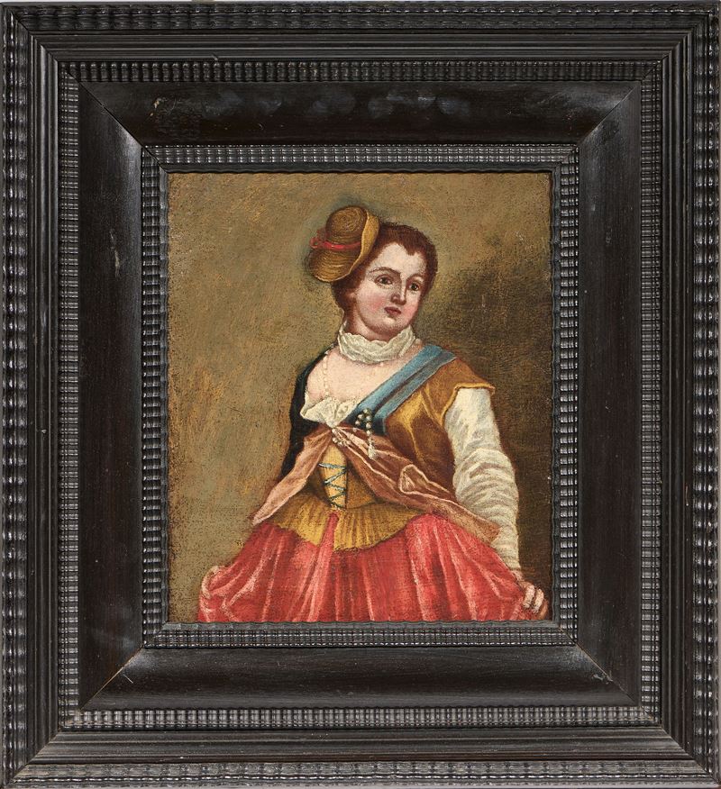 Ignoto Fine XIX Secolo - Donna in Abiti Popolari