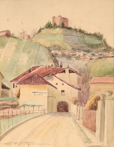 Scorcio di Monticello, acquerello su carta