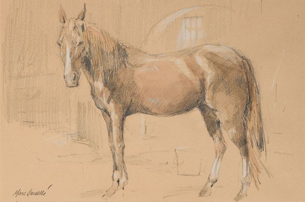 Marc Sardelli : Cavallo  - Tecnica mista su carta - Asta Ottocento, Postmacchiaioli e Novecento - Asta a tempo - Casa d'aste Farsettiarte