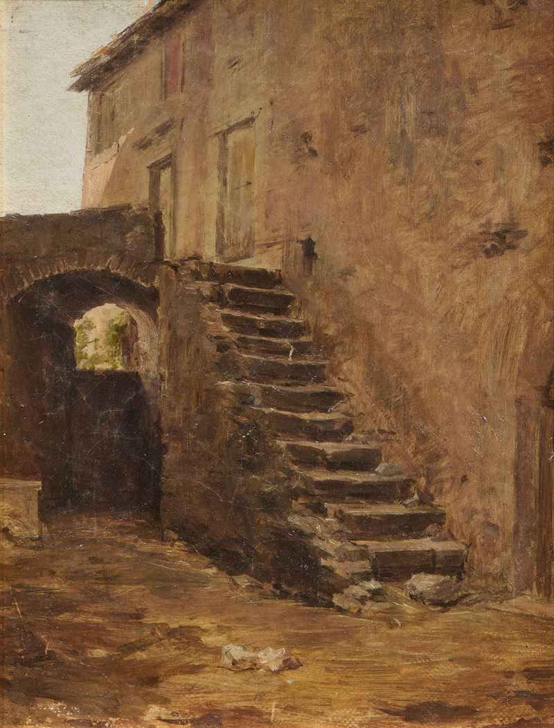 Ignoto del XX Secolo - Casolare, olio su tela