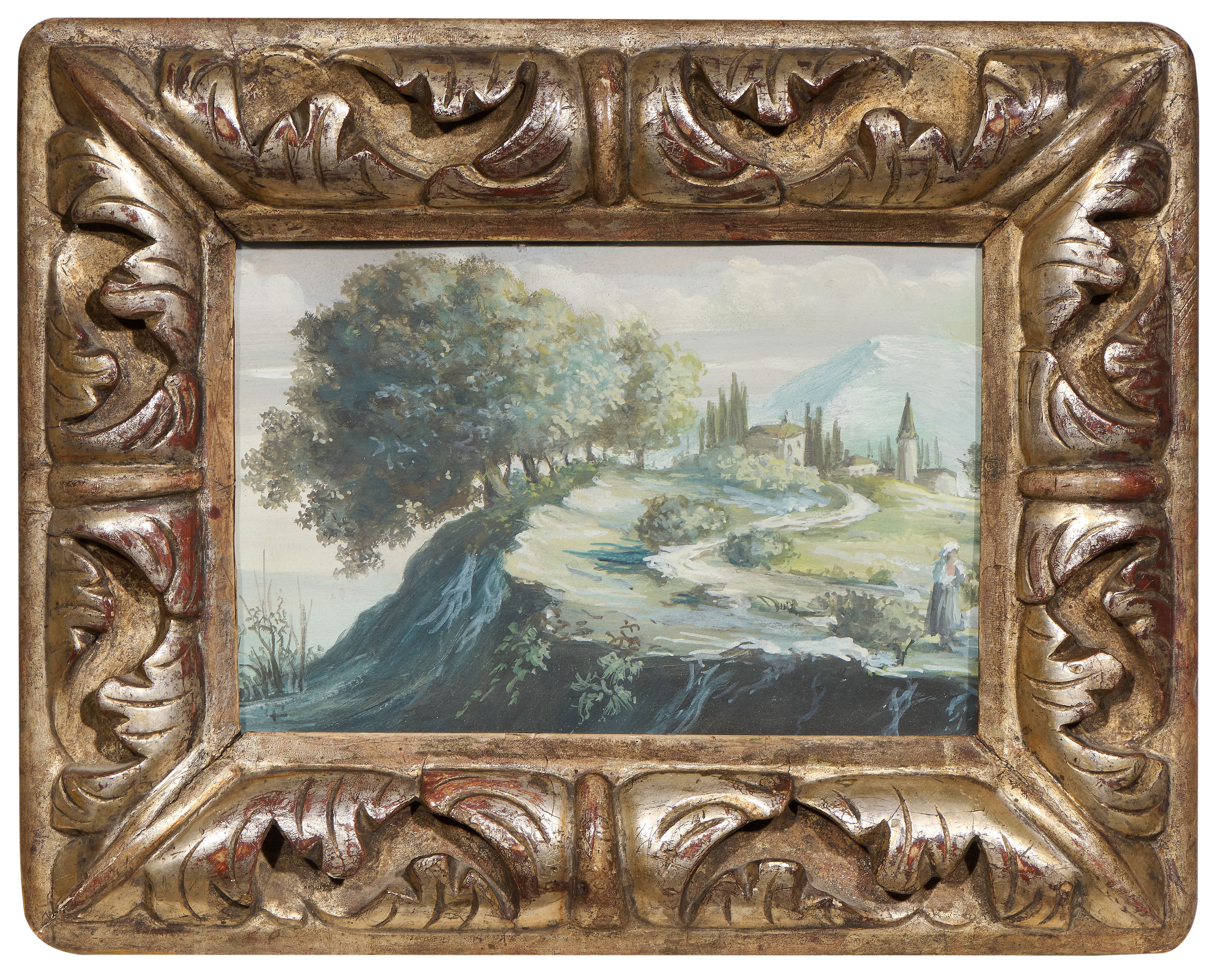 Ignoto XVIII - XIX Secolo - «paesaggio con Ponte» e «paesaggio con Paese»
