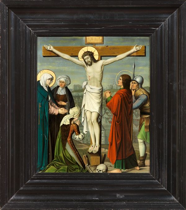 Pittore del XIX secolo - Crocifissione con le pie donne e San Giovanni