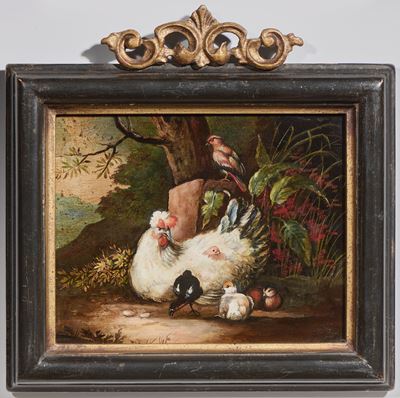 «gallina con Pulcini» e «gallo e Gallina»