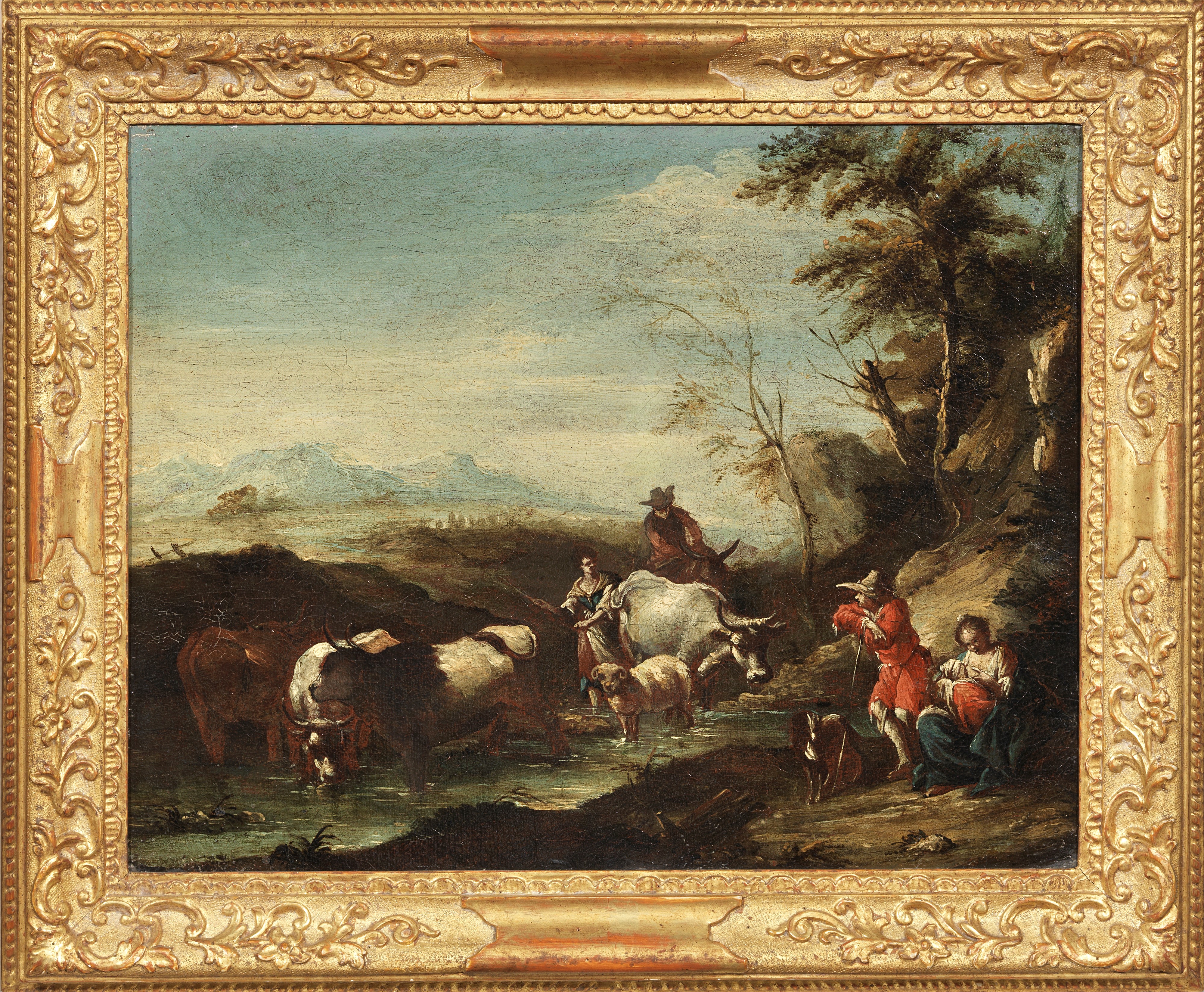 Due opere raffiguranti «Paesaggio con armenti»