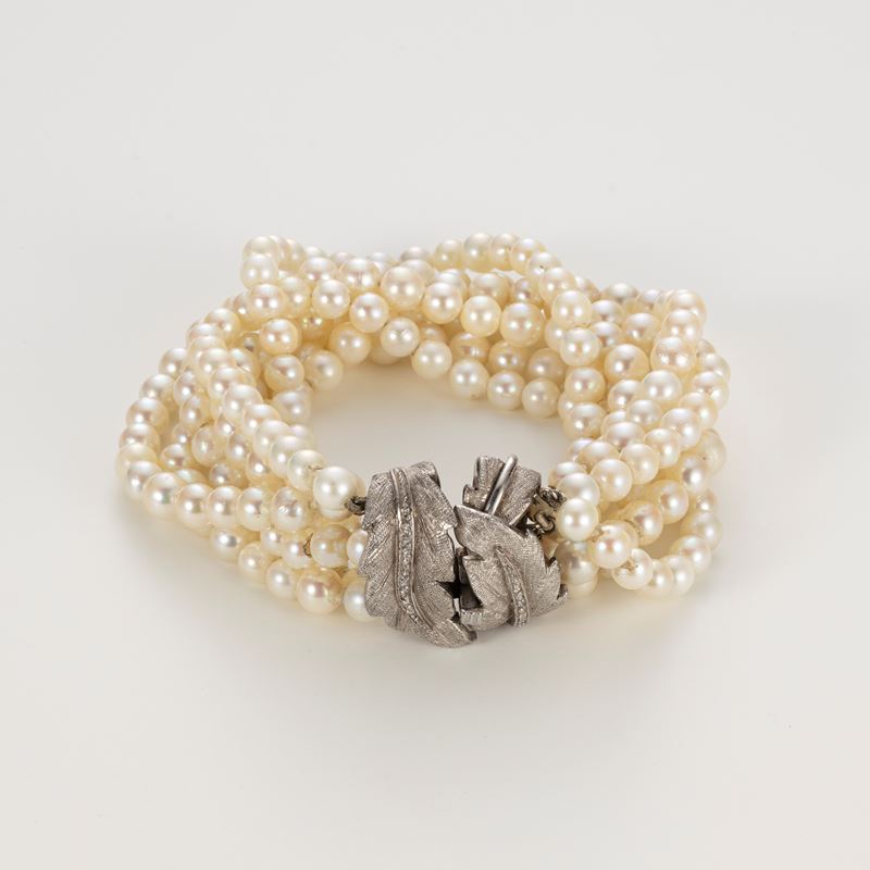 Bracciale a sette fili di perle coltivate