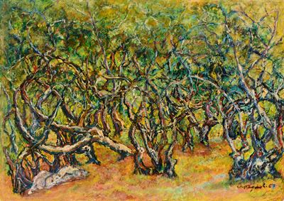 Sottobosco, olio su cartone (1967)