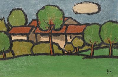 Case, olio su cartone