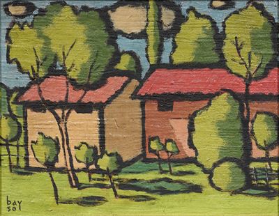 Case (1950), olio su faesite