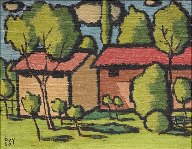 Juan Bay - Case (1950), olio su faesite