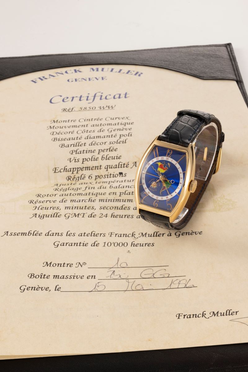 Raro Franck Muller Cintrée Curvex Ore del Mondo, ref. 5850WW, 1996-97
