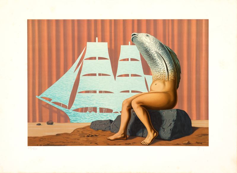 René Magritte - Un Séduisant Navire D'eau De Mer