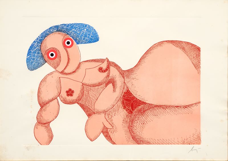 Enrico Baj - Nudo Sdraiato