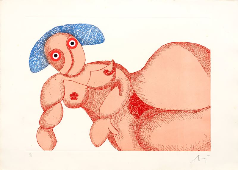 Enrico Baj - Nudo Sdraiato
