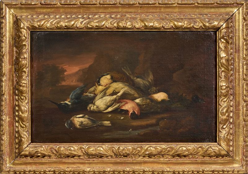 Baldassarre De Caro - Due Opere Raffiguranti «natura Morta con Uccelli»