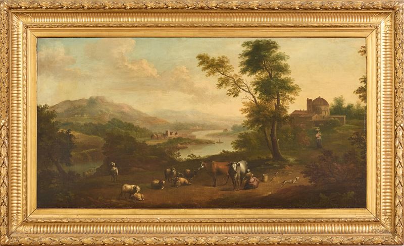 Giuseppe Bernardino Bison (attr. A) - Paesaggio con Armenti