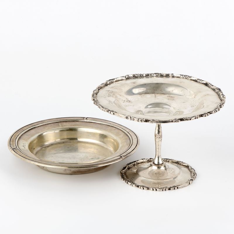 Alzatina e piattino in argento