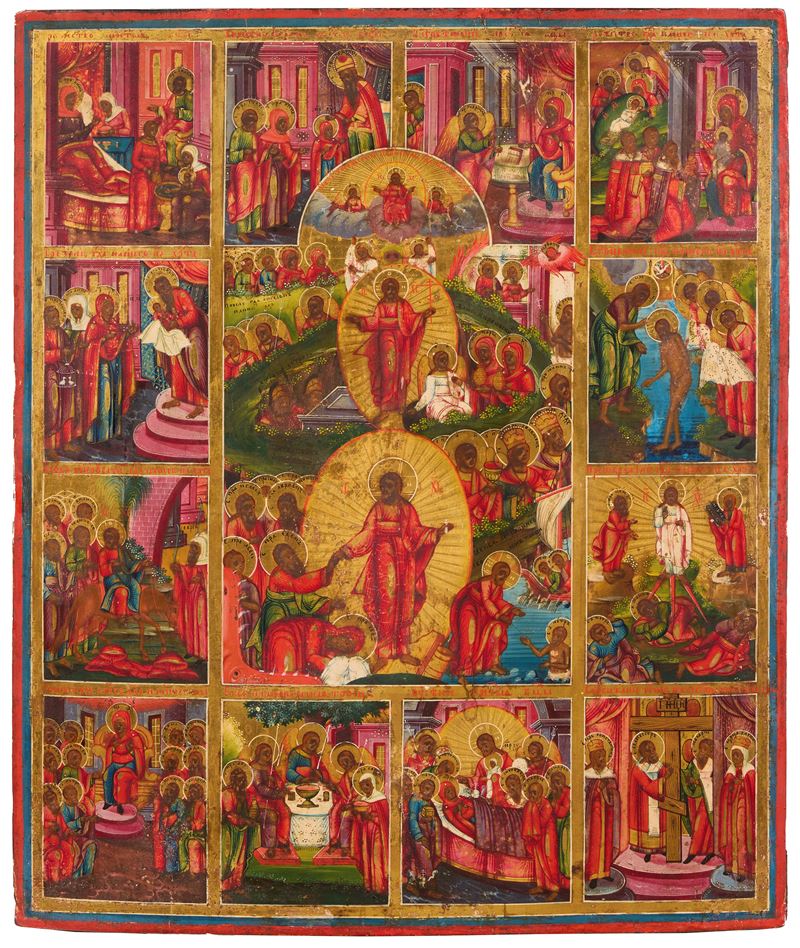 Resurrezione di Cristo, discesa agli inferi e episodi della vita di Cristo e della Vergine