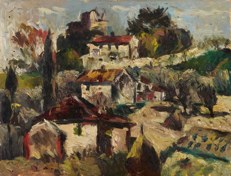 Dilvo Lotti - Paesaggio con Case