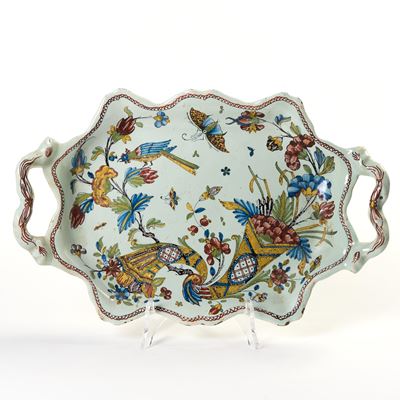 Vassoio in Maiolica Policroma