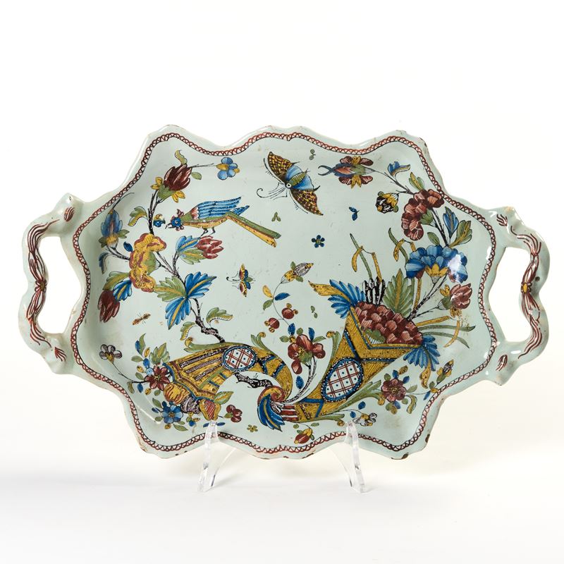 Vassoio in Maiolica Policroma