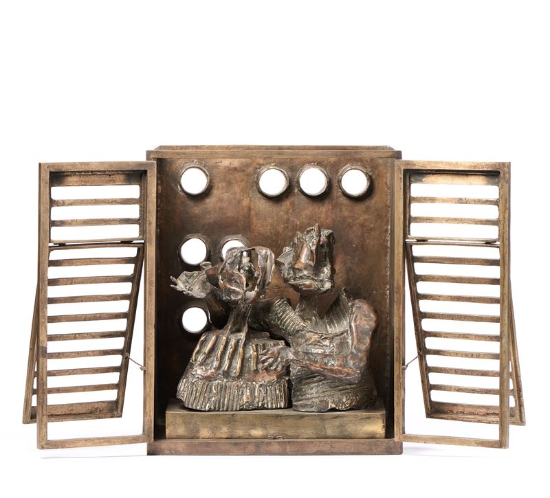 Luciano Minguzzi - Bozzetto per i coniugi n. 7, scultura in bronzo