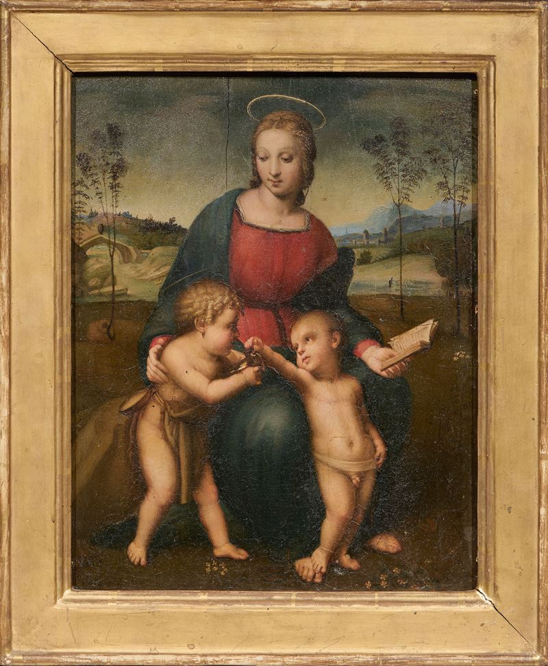 Ignoto del XIX Secolo - Madonna Col Bambino e San Giovannino
