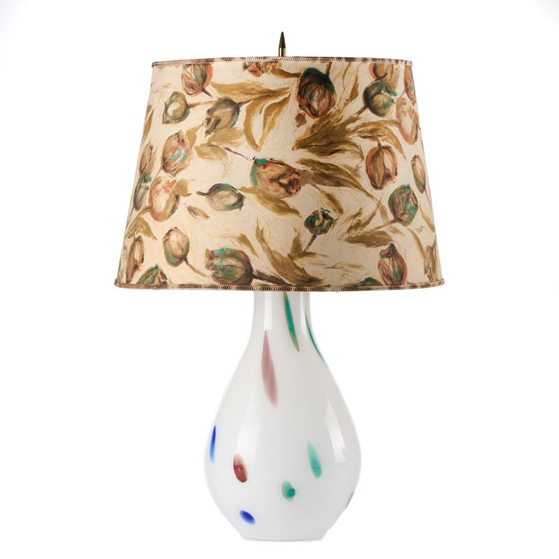 Lampada da Tavolo in Vetro Opalino e Colorato